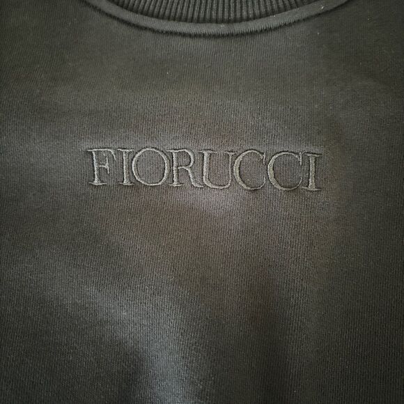 Fiorucci Logo Women’s Cropped Black Sweatshirt Sz S - Picture 2 of 10